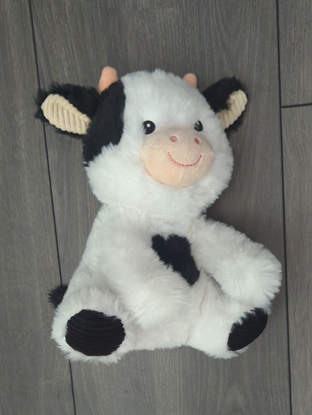 Plush Sensory Cow Stuffed Animal - White & Black Soft Toy